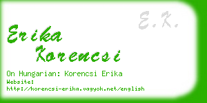 erika korencsi business card